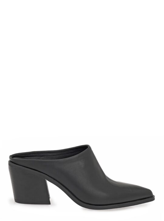 SEVEN Μαύρα Δερμάτινα MULES COWBOY 739