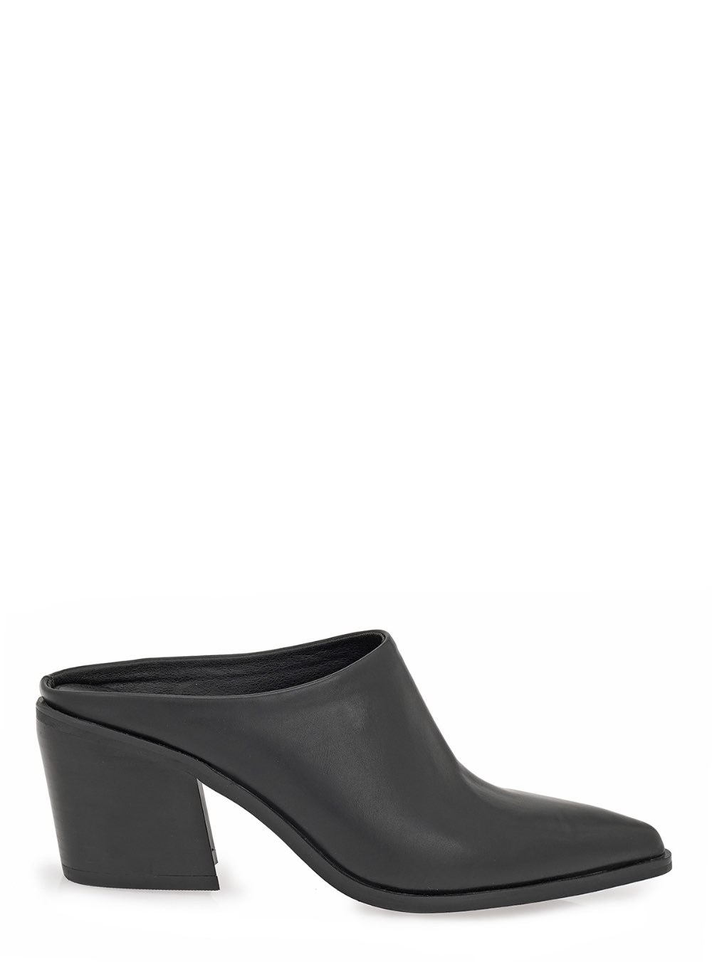 SEVEN Μαύρα Δερμάτινα MULES COWBOY 739