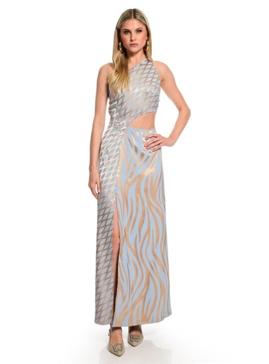 WE COSS Μακρύ Φόρεμα ZEBRA GLOW